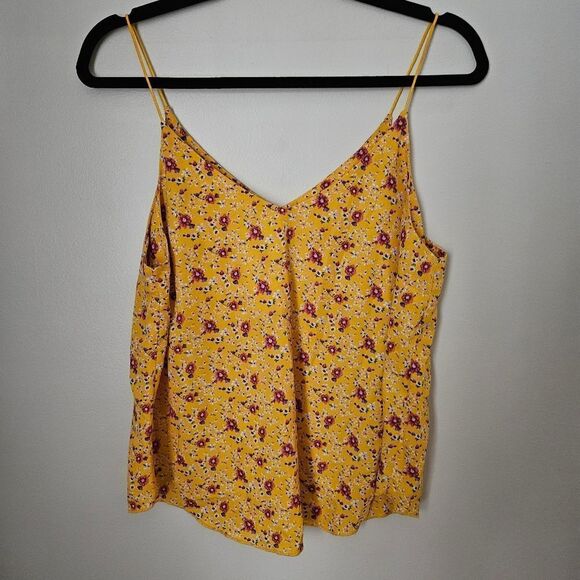 Forever 21 Tank Top Floral Print Casual Trendy Summer Yellow Vacation - Picture 7 of 7